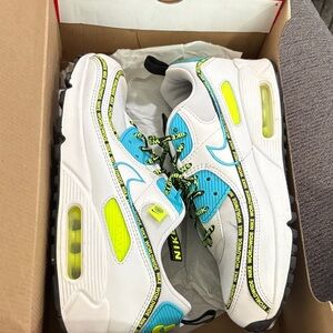 Nike Men’s Sneakers White Blue and Yellow